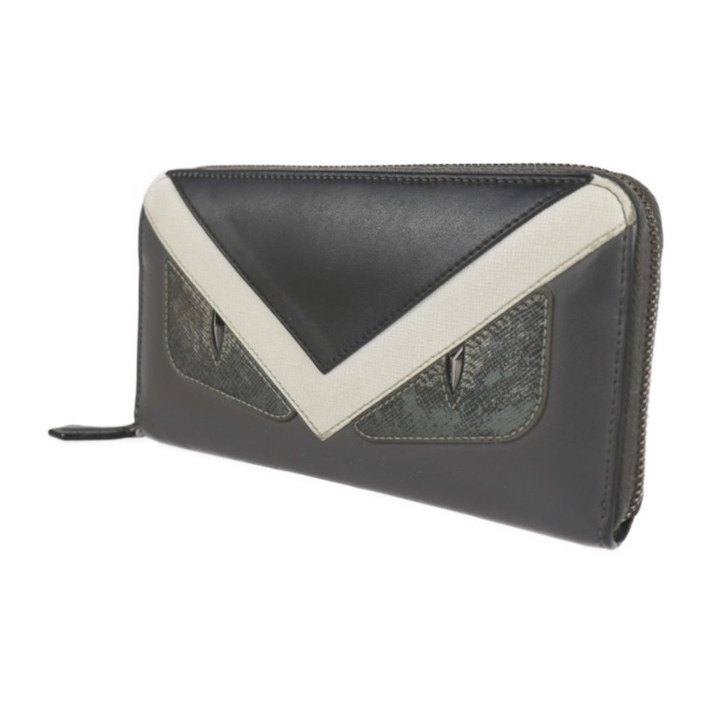 Fendi Wallet Black Bugs Eye Gray Monster - Gem